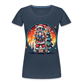 Électrocution Père Noël Chaos - T-shirt bio Premium Femme -  - Devant - Mia (176cm)