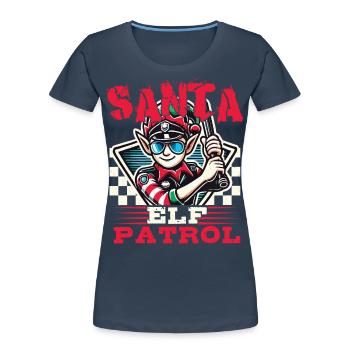 Père Noël Patrouille Elfe Noël Drôle - T-shirt bio Premium Femme -  - Devant - Mia (176cm)
