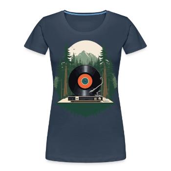 Musik Retro Streetwear Plattenspieler Landschaft - Frauen Premium Bio T-Shirt -  - Vorne - Mia (176cm)