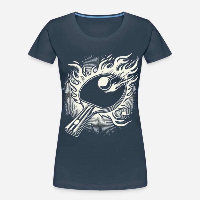 Flaming Table Tennis Racket Table Tennis Women's Premium Organic T-Shirt