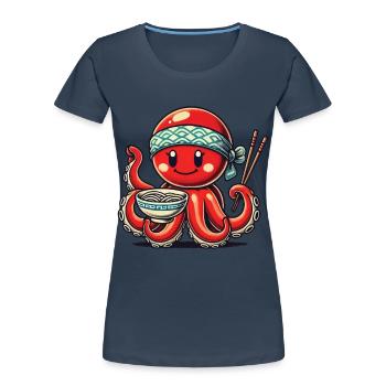 Japanese Ramen Noodles Anime Octopus - Women's Premium Organic T-Shirt -  - Front - Mia (176cm)