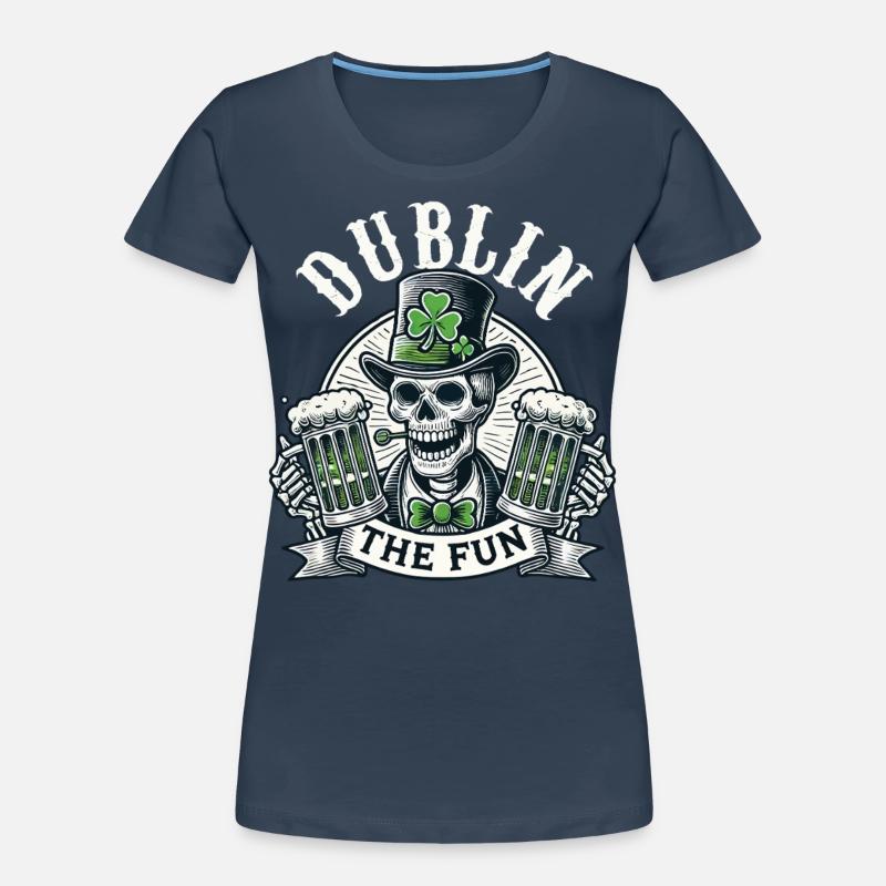 St. Patrick's Day Dublin The Fun Skull Women's Premium Organic T-Shirt