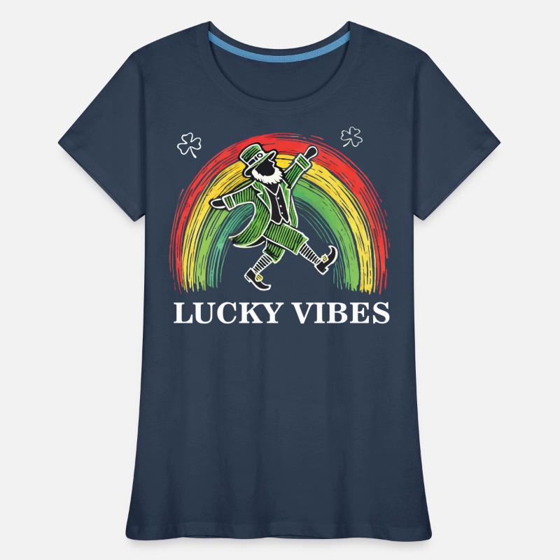 Happy Vibes St. Patrick's Day Rainbow Women's Premium Organic T-Shirt