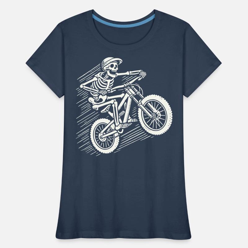 Skeleton Vélo Aventure VTT Rétro T-shirt bio Premium Femme