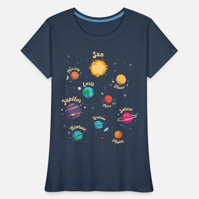 Solar System Planets Knowledge Outer Space for Kid Women's Premium Organic T-Shirt