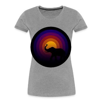 Vinyl record with elephant groove - Women's Premium Organic T-Shirt -  - Front - Mia (176cm)