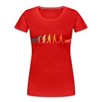 Rottweiler Evolution Retro Chien Promenant Chiens - T-shirt bio Premium Femme -  - Devant - Mia (176cm)