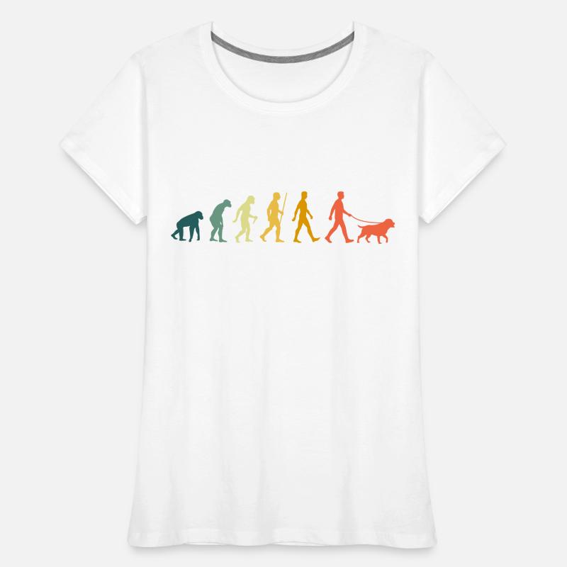 Rottweiler Evolution Retro Chien Promenant Chiens T-shirt bio Premium Femme