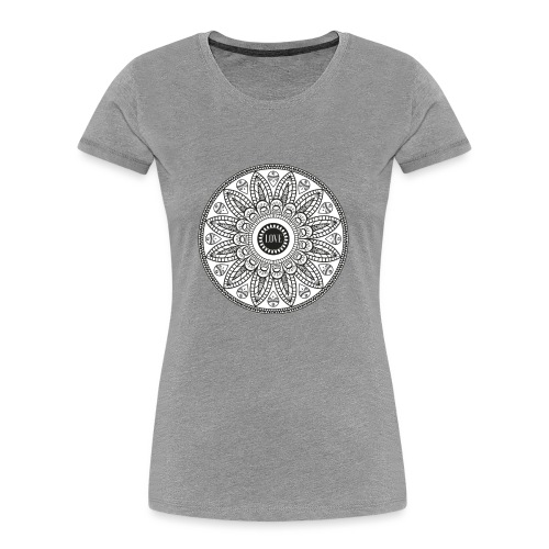 Mandala mit Schriftzug Love - Frauen Premium Bio T-Shirt