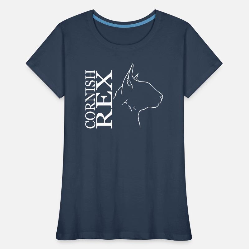 Cornish Rex Profil Chat Cat Wilsigns T-shirt bio Premium Femme