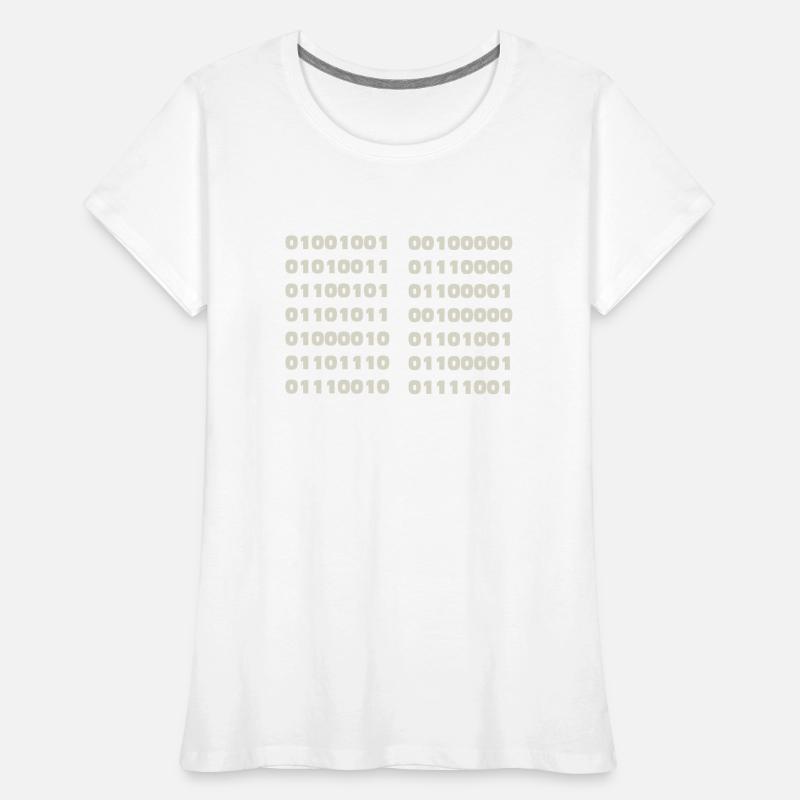 Je parle code binaire drôle d’informaticien Codeur T-shirt bio Premium Femme