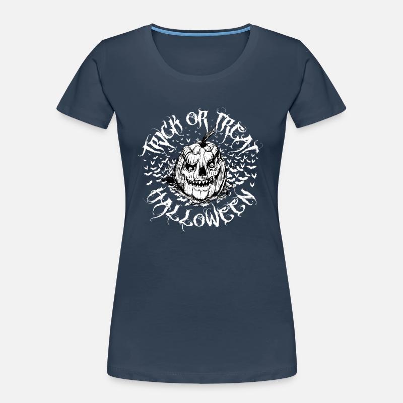 Halloween Süßes oder Saures Kürbis - Horror Frauen Premium Bio T-Shirt