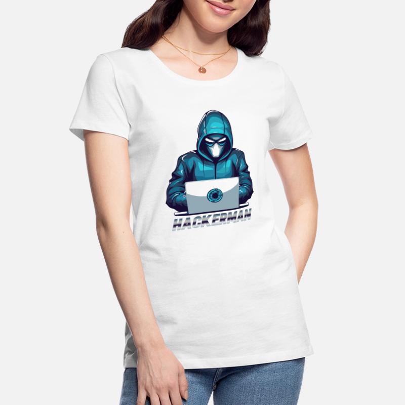 Hacker Meme Cyber Security Hacking Hackerman Frauen Premium Bio T-Shirt