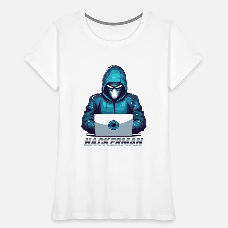 hacker meme cyber security hacking hackman Women's Premium Organic T-Shirt