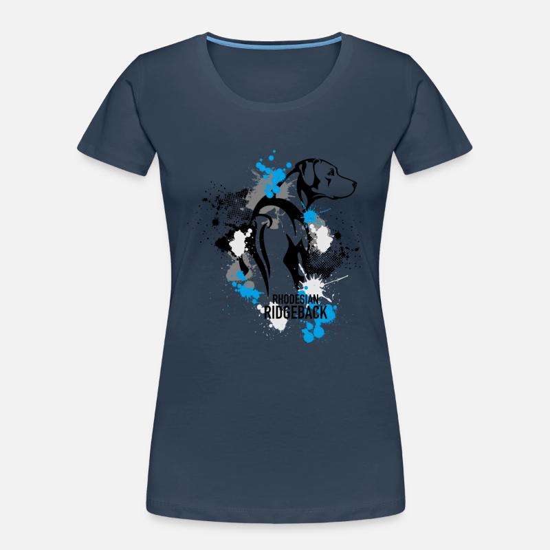 Rhodesian Ridgeback Splash Blue Frauen Premium Bio T-Shirt