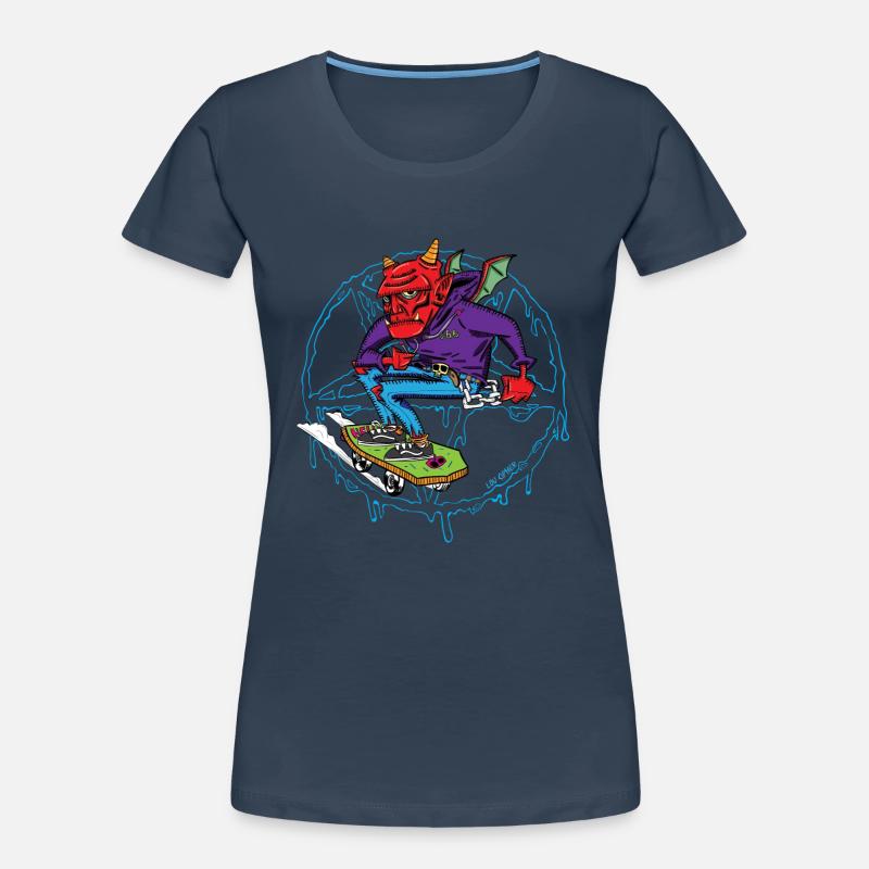 Skate oder ... brenn in der Hölle! Frauen Premium Bio T-Shirt