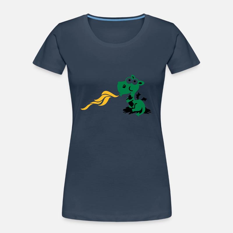 dragon spits fire Frauen Premium Bio T-Shirt