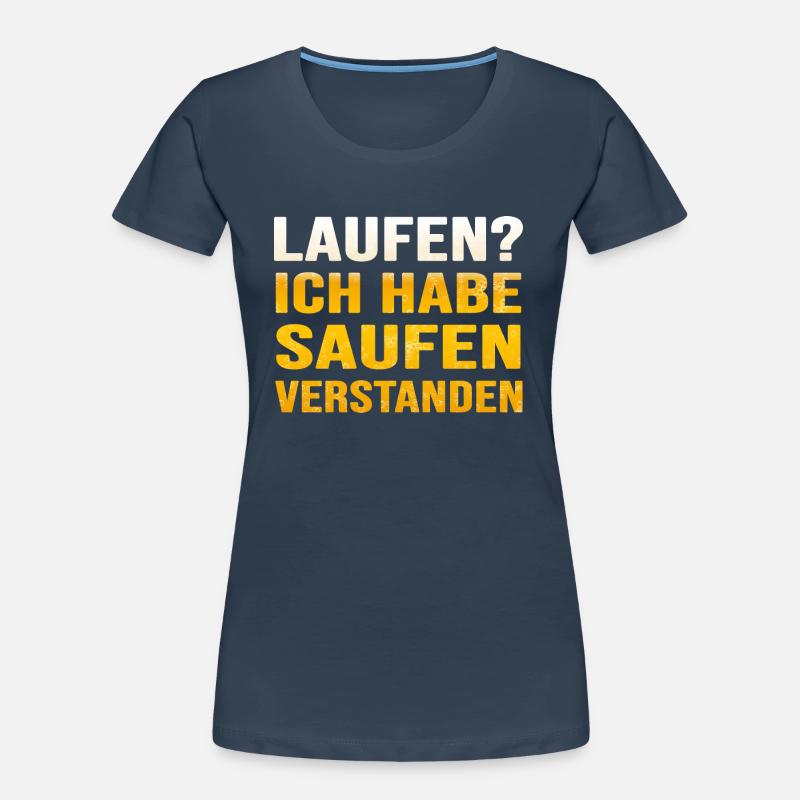 RUN Läufer läuft Marathon "laufen oder saufen" Frauen Premium Bio T-Shirt