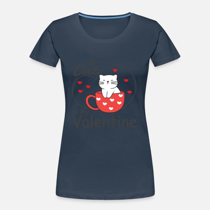 Saint-Valentin Mon chat est mon chat de la Saint-Valentin T-shirt bio Premium Femme
