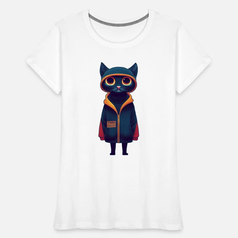 Chat avec pull T-shirt bio Premium Femme