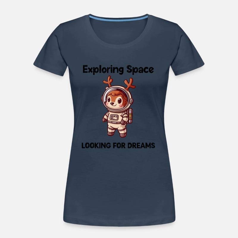 Deer Looking For Dreams Outer Space Women's Premium Organic T-Shirt