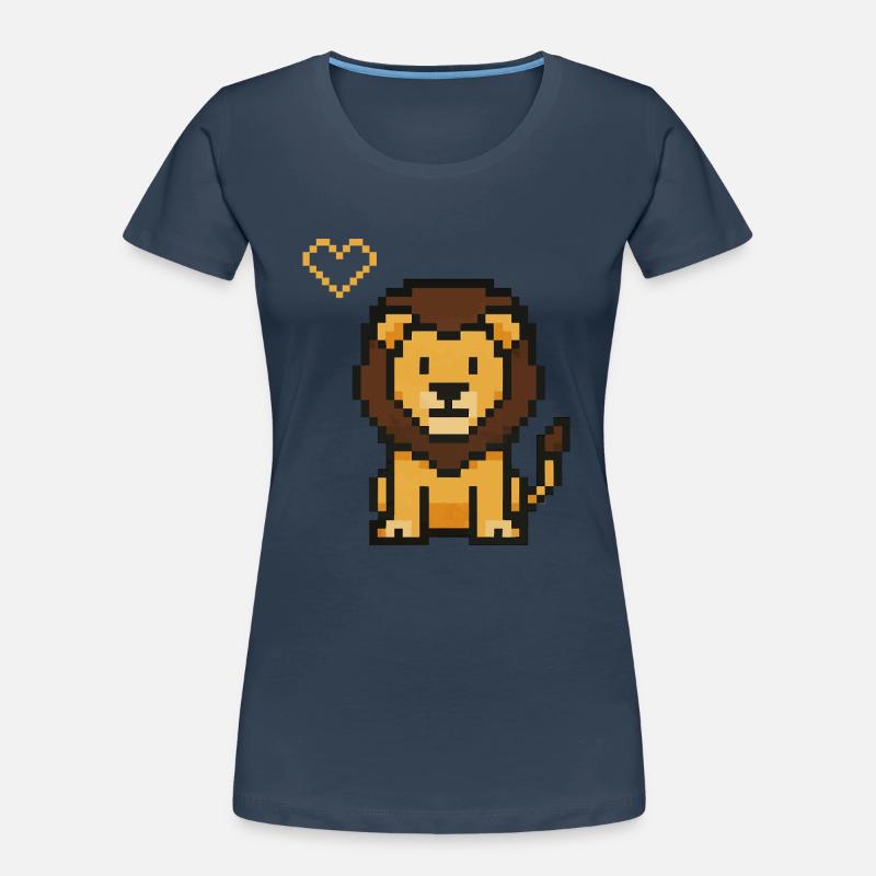 Löwe Pixel Frauen Premium Bio T-Shirt