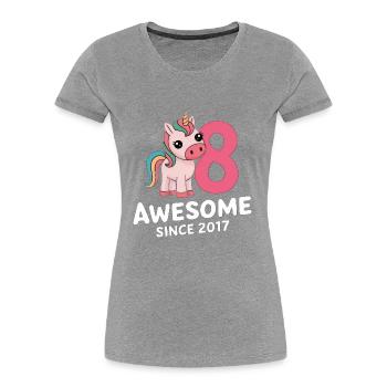 8. Geburtstag - Awesome Since 2017 - Frauen Premium Bio T-Shirt - Navy - Vorne - Mia (176cm)