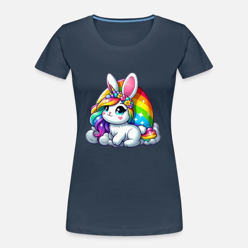 RAINBOW UNICORN - EASTER BUNNY Women's Premium Organic T-Shirt