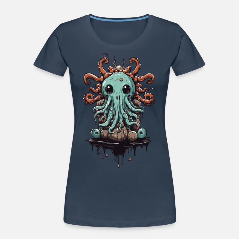 Conception mignonne de monstre visqueux Halloween T-shirt bio Premium Femme