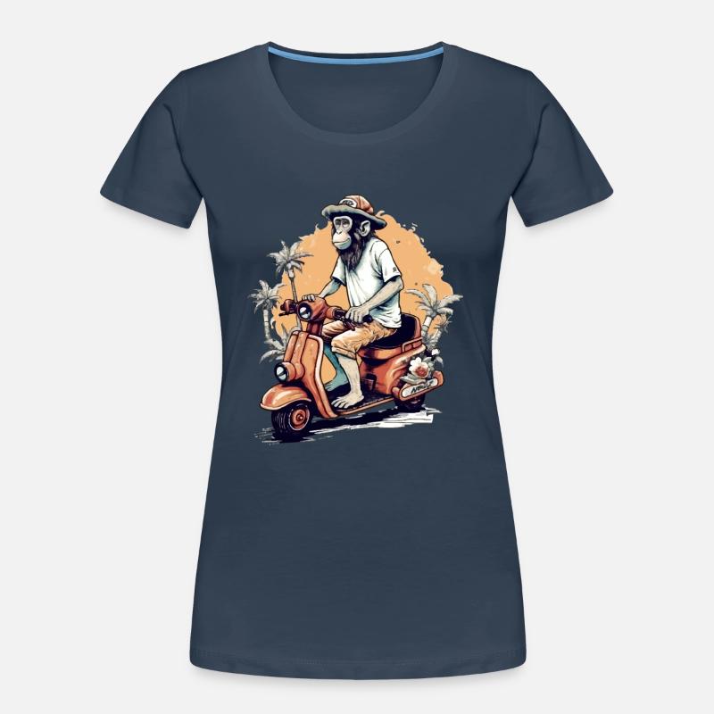 Billy der Affe auf dem Roller Frauen Premium Bio T-Shirt