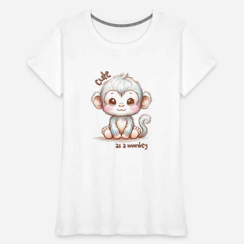 Cute as a Monkey - Cute Monkey, Cute Monkey Women's Premium Organic T-Shirt