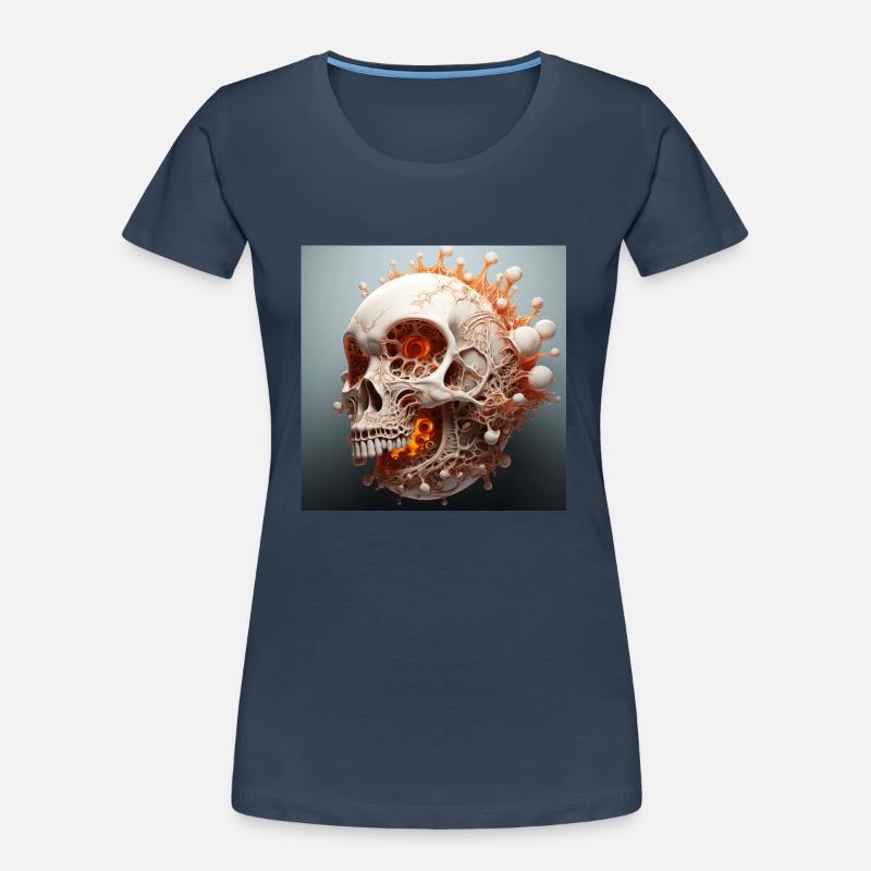 Fusion de Mandelbulb 3D Vector Sceleton T-shirt bio Premium Femme