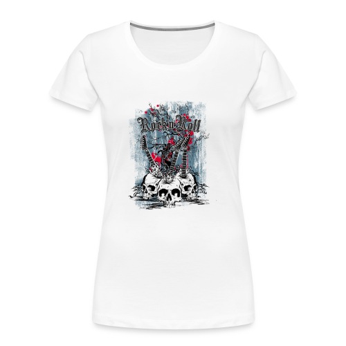 rock n roll skulls - Vrouwen premium bio T-shirt