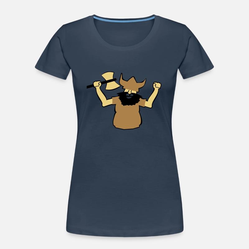 Wikinger Mann Geschenk stark Axt Bart Idee früher Frauen Premium Bio T-Shirt