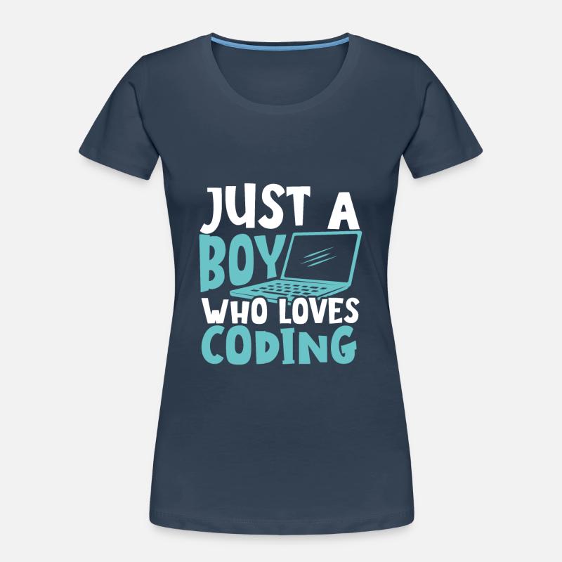 Nur ein Junge, der gerne programmiert Frauen Premium Bio T-Shirt