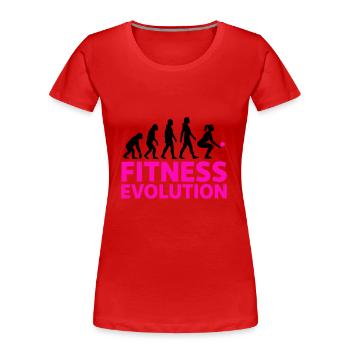 Fitness Evolution Frau Geschenk Cool - Frauen Premium Bio T-Shirt -  - Vorne - Mia (176cm)
