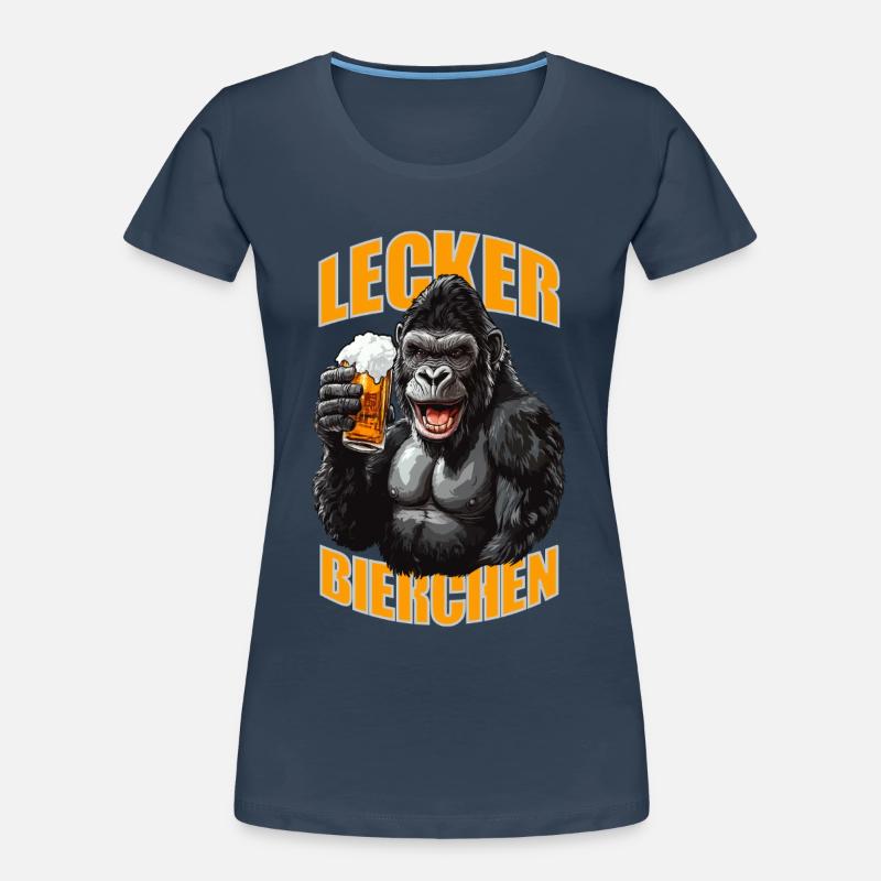 Lecker Bierchen X Gorilla mit Bier lustiges Frauen Premium Bio T-Shirt
