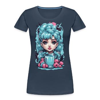 Style gothique kawaii myrtille Milkshake Anime - T-shirt bio Premium Femme -  - Devant - Mia (176cm)