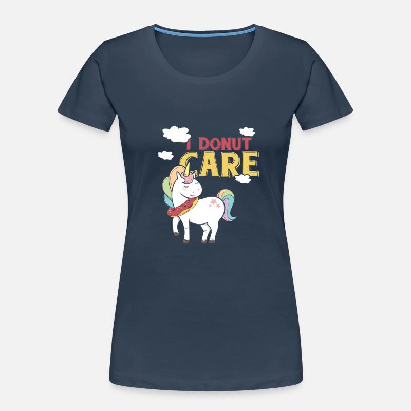 Donut Einhorn Pony Regenbogen Geschenk Frauen Premium Bio T-Shirt