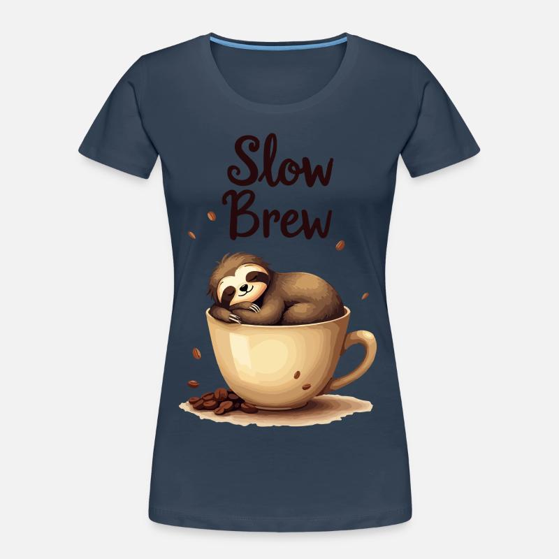 Slow Brew Coffee Sloth Women's Premium Organic T-Shirt
