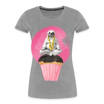 yoga panda cupcake süß pink niedlich namaste ohm - Frauen Premium Bio T-Shirt -  - Vorne - Mia (176cm)