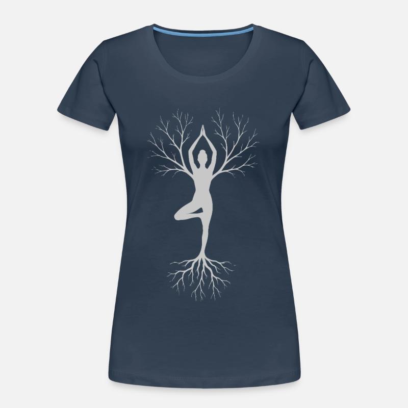 Mindfulness Meditation Tree Pose Design Women's Premium Organic T-Shirt