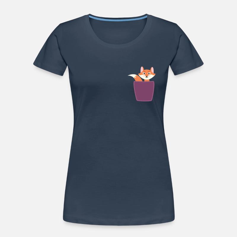 Fuchs in Brusttasche Frauen Premium Bio T-Shirt
