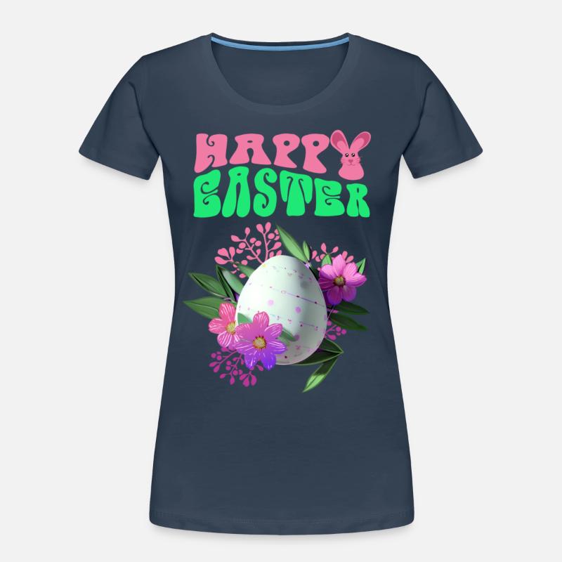 Happy Easter Flowers Easter Egg Women's Premium Organic T-Shirt