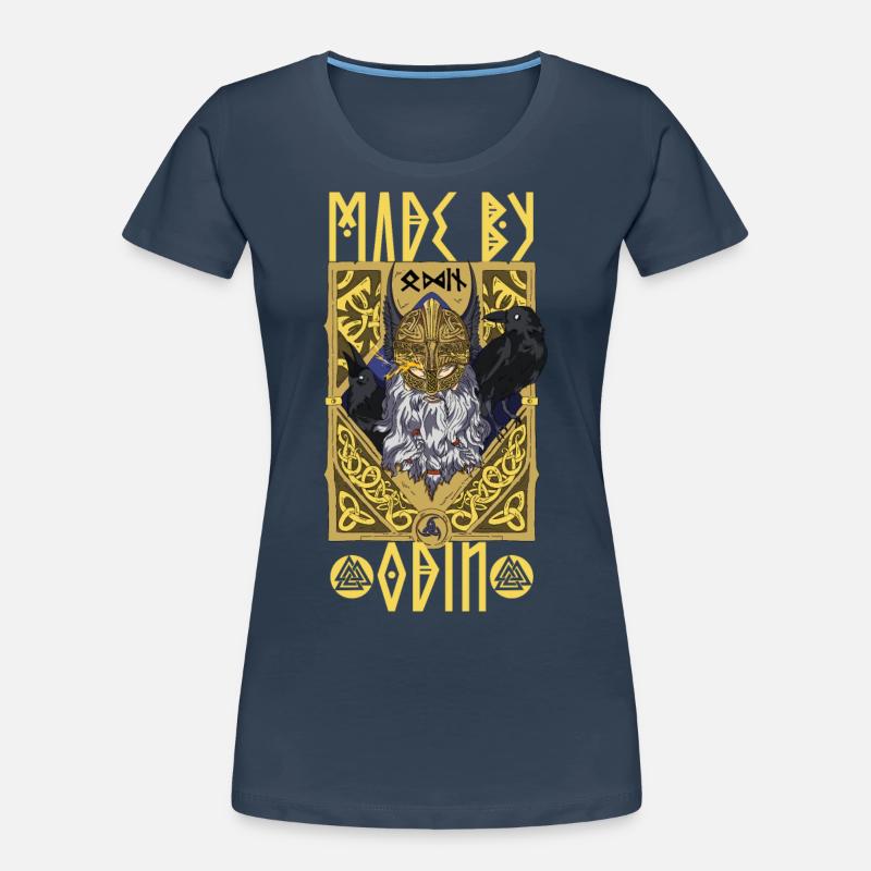 Made by Odin Wikinger Spruch Krieger Humor Design Frauen Premium Bio T-Shirt
