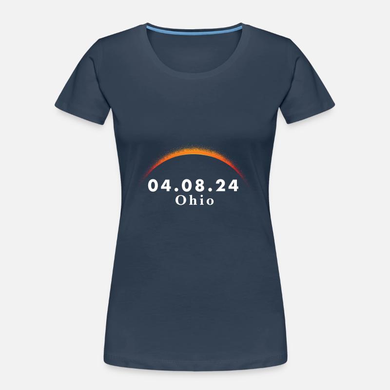 Total Solar Eclipse Path of Totality Ohio April 8 Frauen Premium Bio T-Shirt