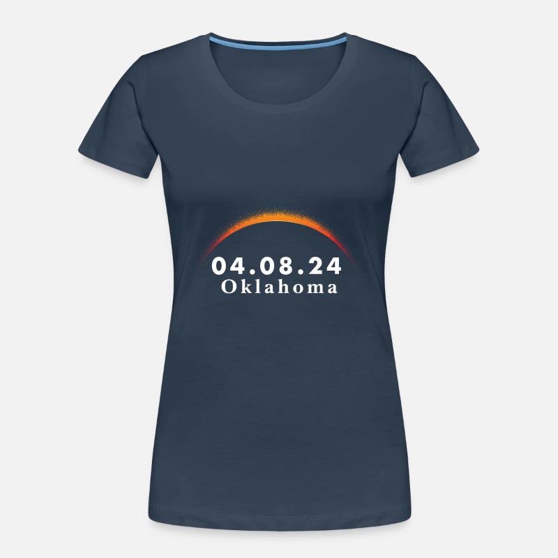 Total Solar Eclipse Path of Totality Oklahoma Frauen Premium Bio T-Shirt