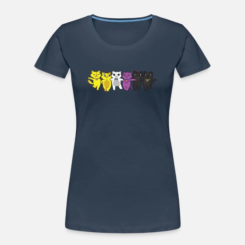 Nonbinary Flag Non Binary Pride LGBTQ Cats Purride Women's Premium Organic T-Shirt