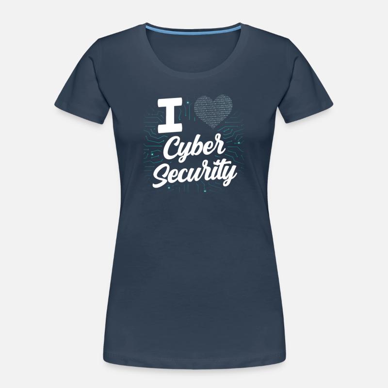 Ich Liebe Cybersecurity Hack IT Sicherheit Hacker Frauen Premium Bio T-Shirt