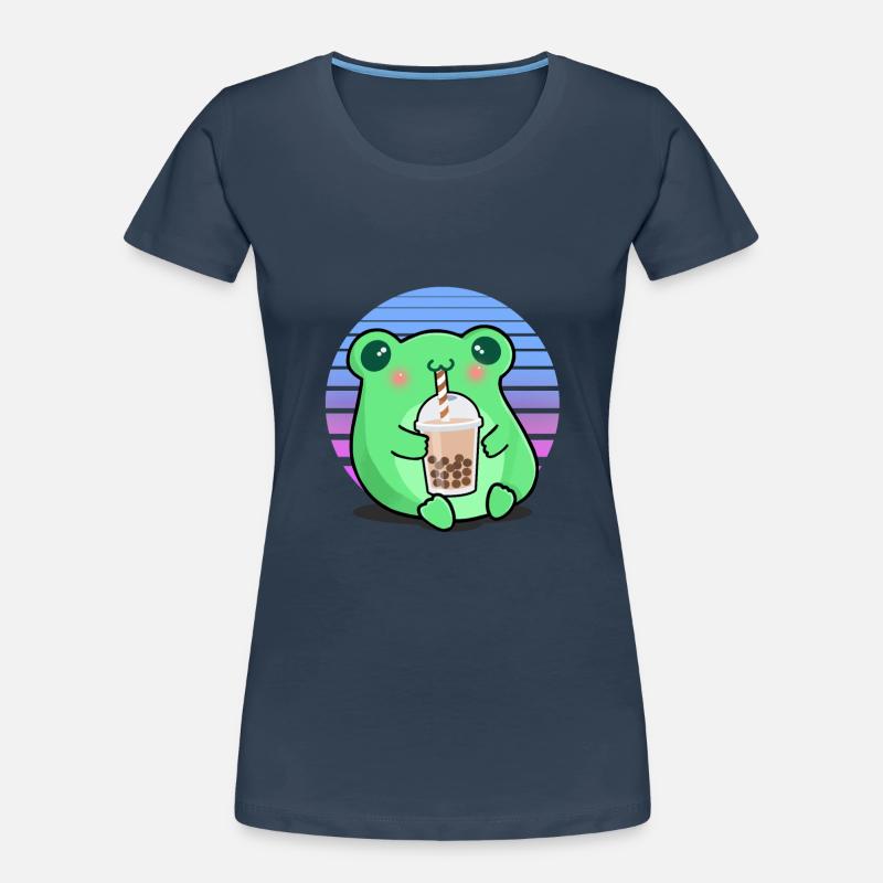 Frog Bubbe Tea Funny Drinking Frog Shake Humor Women's Premium Organic T-Shirt